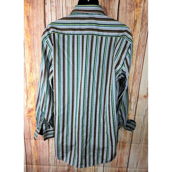 Robert Graham Mens Striped Shirt XL Long Sleeve Button-Up Multi-Color - Picture 2 of 10
